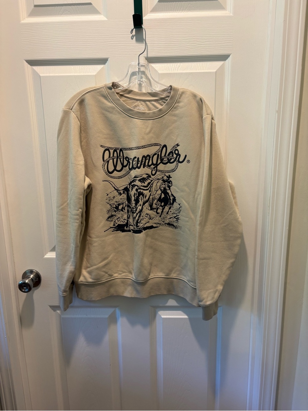Wrangler Womens L Roper Crewneck Sweatshirt Longhorn Cowboy Western Graphic